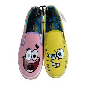 SpongeBob SquarePants Womens Size 11 Canvas Slip-On Multicolor Shoes